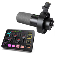 FIFINE AmpliGame Recording Bundle: K688 XLR/USB Dynamic Microphone+SC3 Audio Mixer+