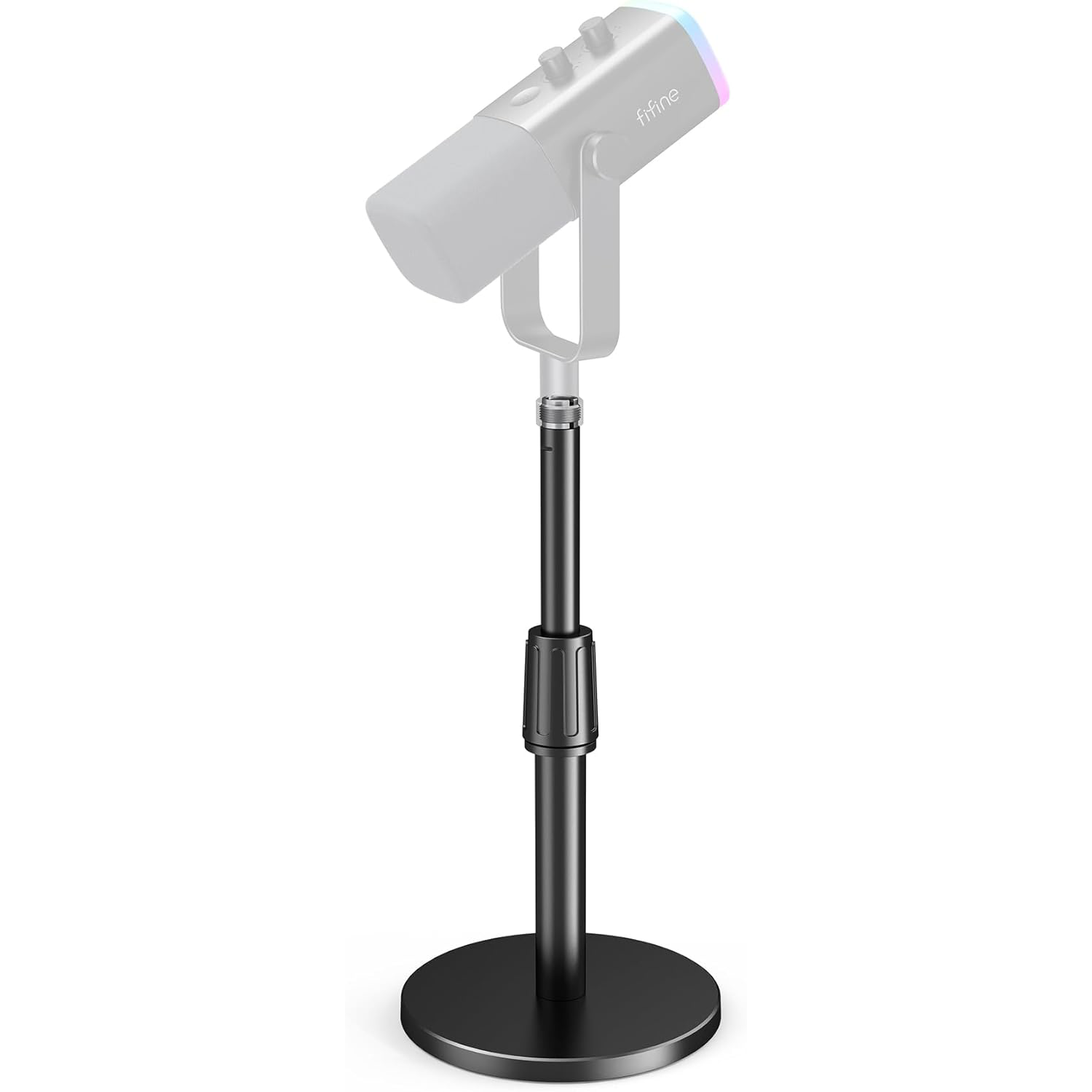 FIFINE BS1 Desktop Microphone Stand with Telescope Tube to Extend from 5.5” to 8.26”, 3/8