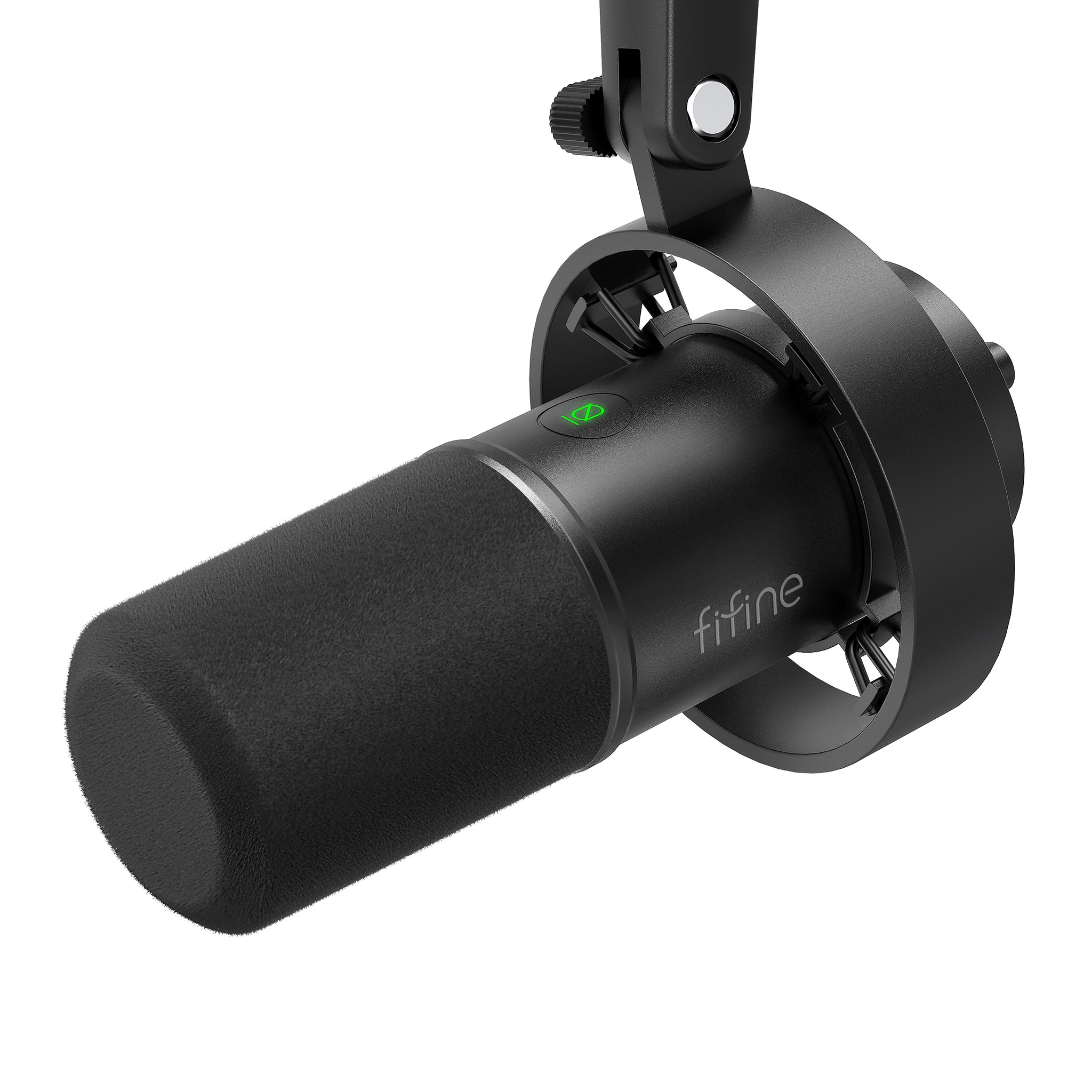 FIFINE K688 USB/XLR Dynamic Mic with Shock Mount, Touch-Mute, Headphone Jack, I/O Controls for Podcasting