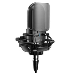 FIFINE K720/K726 Large Diaphragm Condenser Microphone with Included Shock Mount and Pop Filter for Voice-over, Vocal