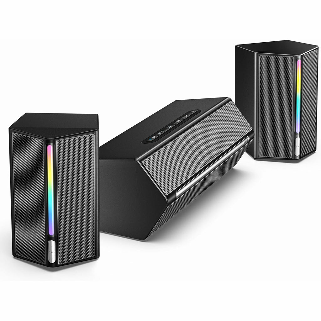 FIFINE AmpliGame A22 Bluetooth 5.0 Speakers with 4.5" Woofer, EQ/Volume/Mute/RGB Control, AUX/Optiocal In for Gaming