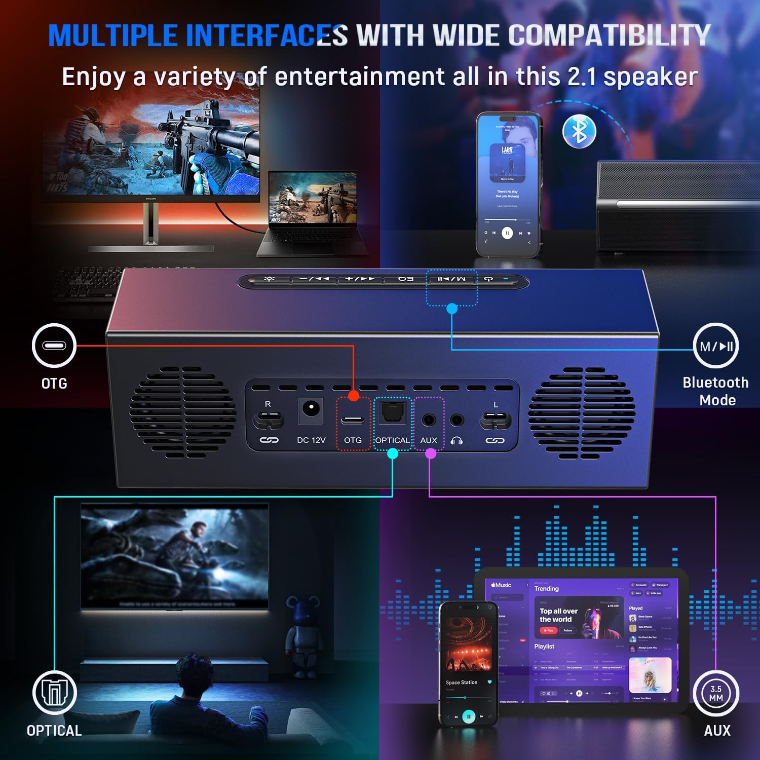 FIFINE AmpliGame A22 Bluetooth Speakers with 4.5