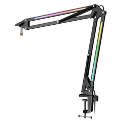 FIFINE Ampligame BM38 Professional RGB Metal Microphone Boom  Arm for Streaming & Gaming, Controllable RGB Modes, 3/8” to 5/8” Screw Adapter
