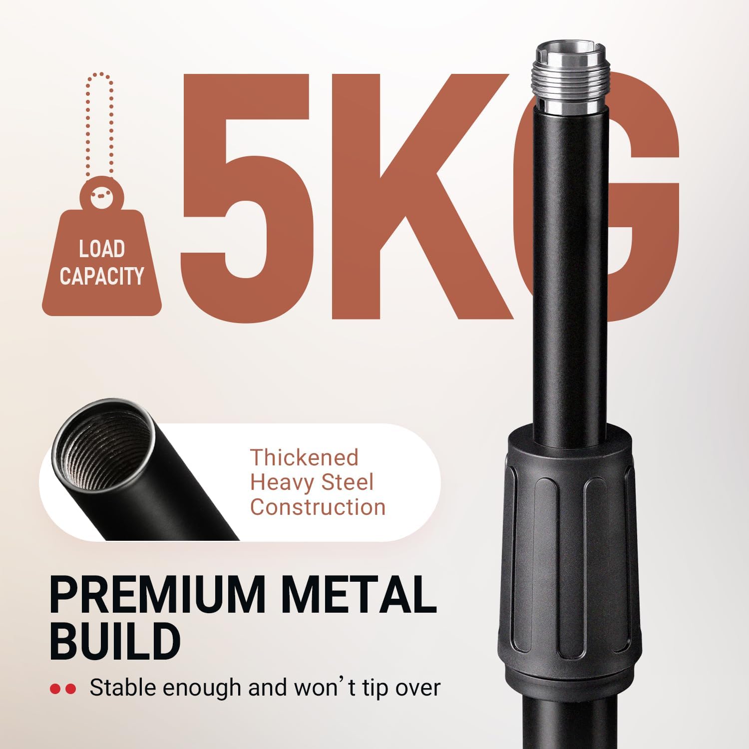 FIFINE BS1 Desktop Microphone Stand with Telescope Tube to Extend from 5.5” to 8.26”, 3/8