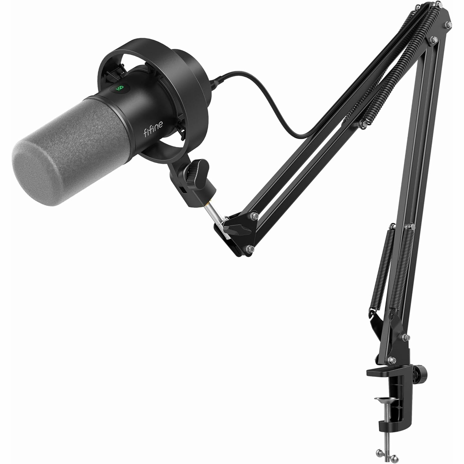 FIFINE K688 USB/XLR Dynamic Mic with Shock Mount, Touch-Mute, Headphone Jack, I/O Controls for Podcasting