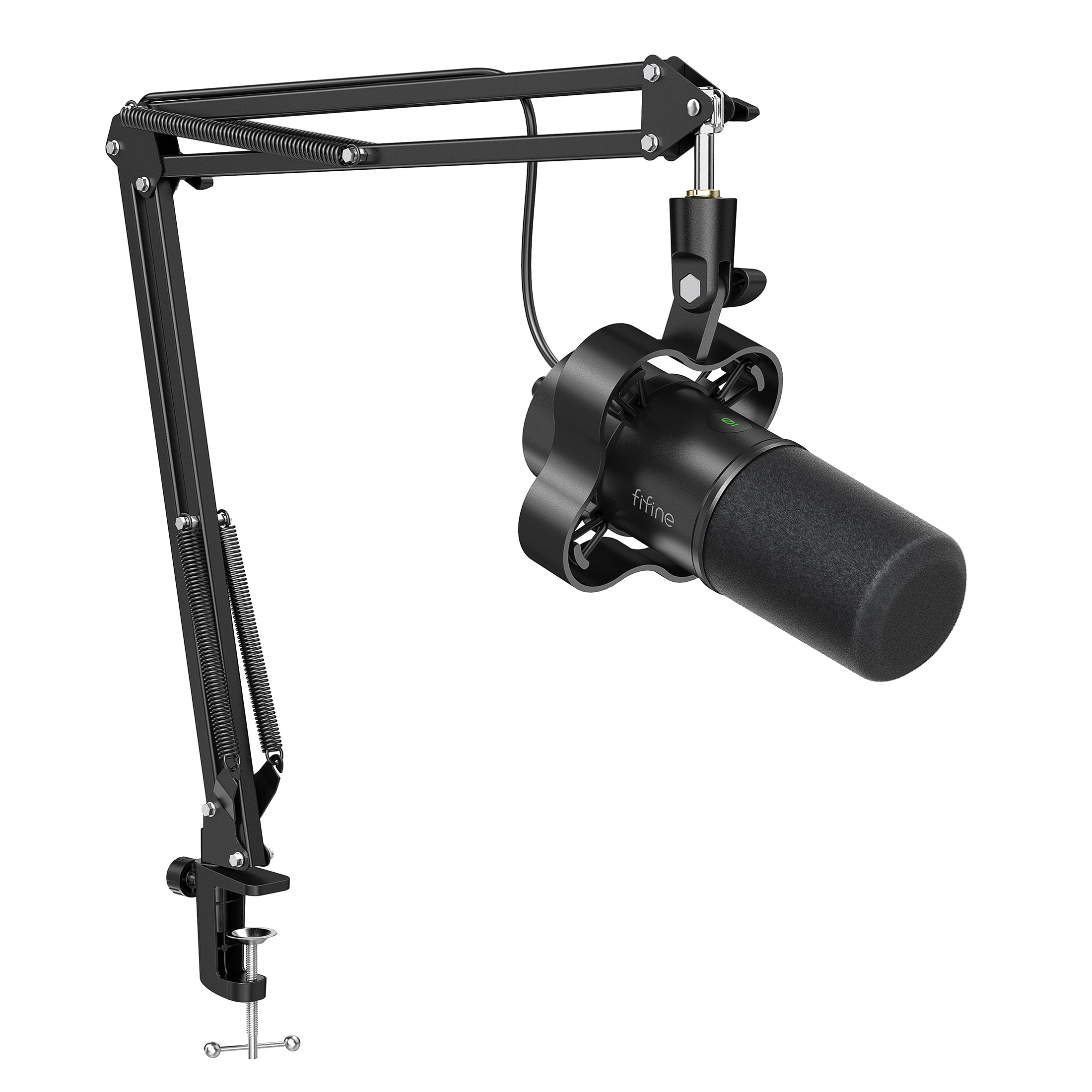 FIFINE K688 USB/XLR Dynamic Mic with Shock Mount, Touch-Mute, Headphone Jack, I/O Controls for Podcasting