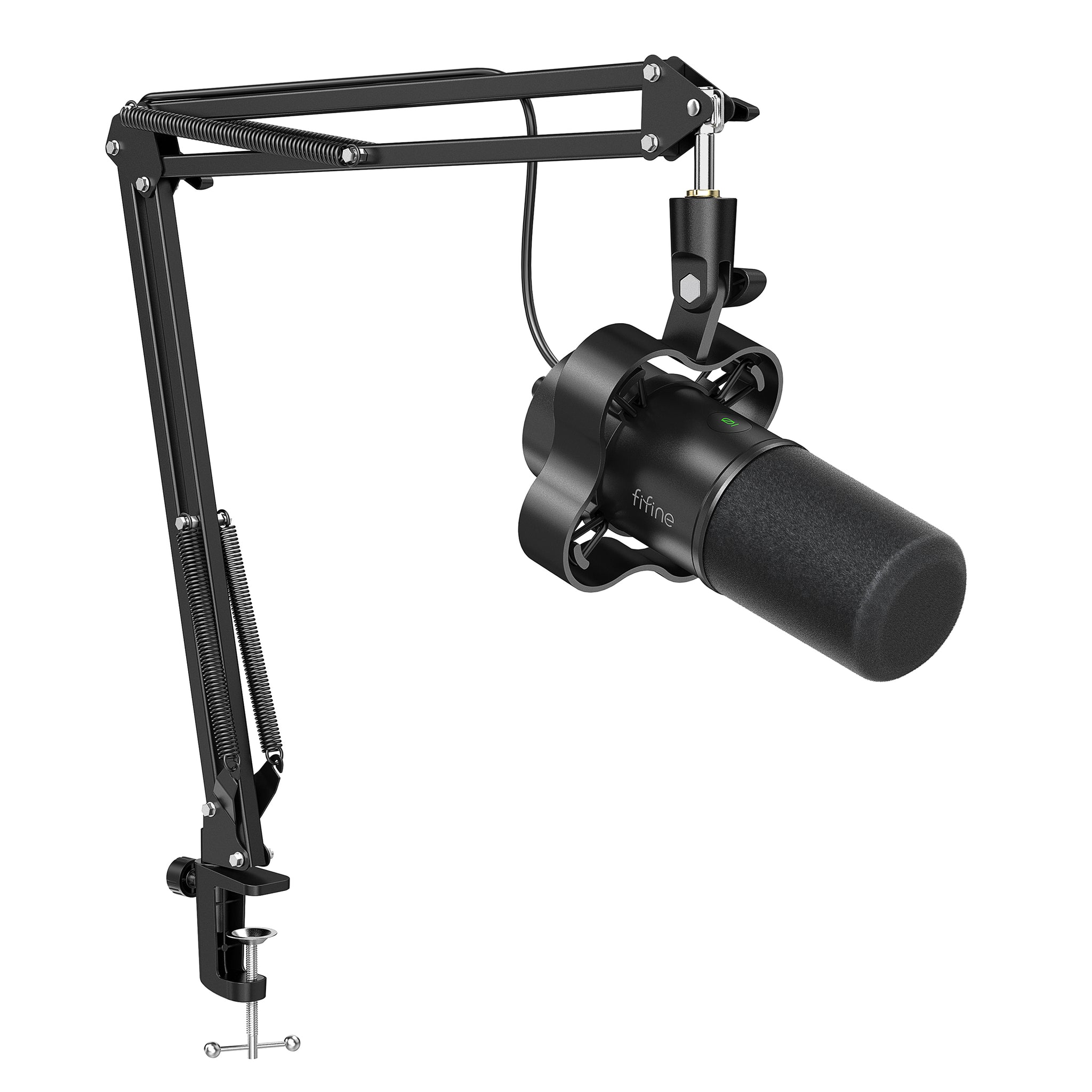 FIFINE K688 USB/XLR Dynamic Mic with Shock Mount, Touch-Mute, Headphone Jack, I/O Controls for Podcasting