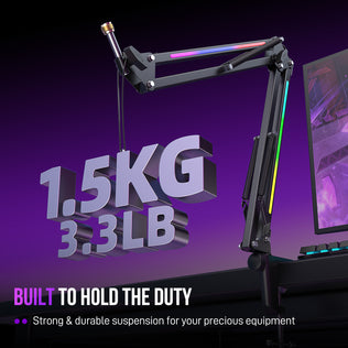 FIFINE AmpliGame BM38 RGB Microphone Boom Arm