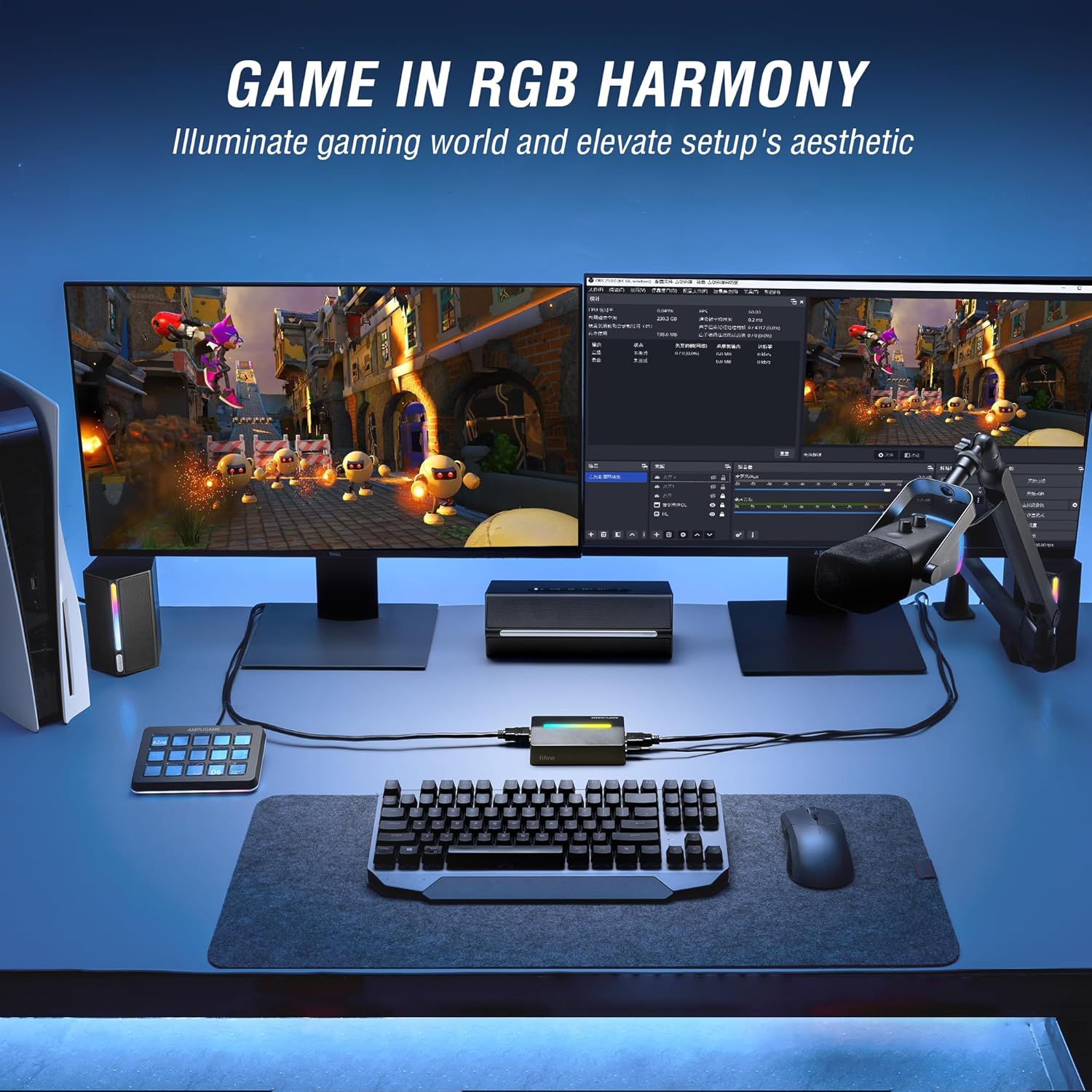 FIFINE AmpliGame V3 Capture Card Records 1080P/60 PS5/Xbox/Switch/Mobile/Camera on PC/Laptop with 4K/30 Pass-through