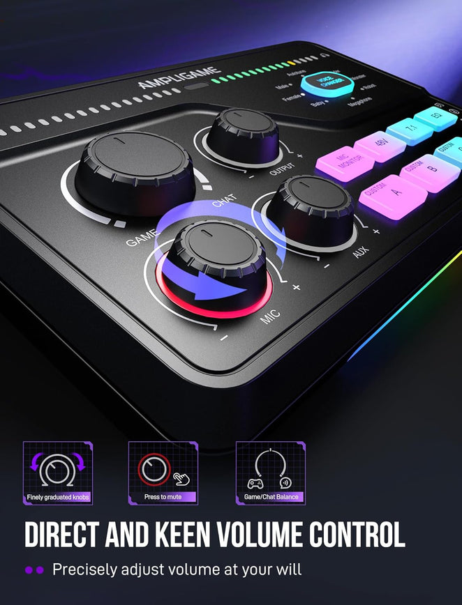 FIFINE AmpliGame SC8 USB Gaming Audio Mixer