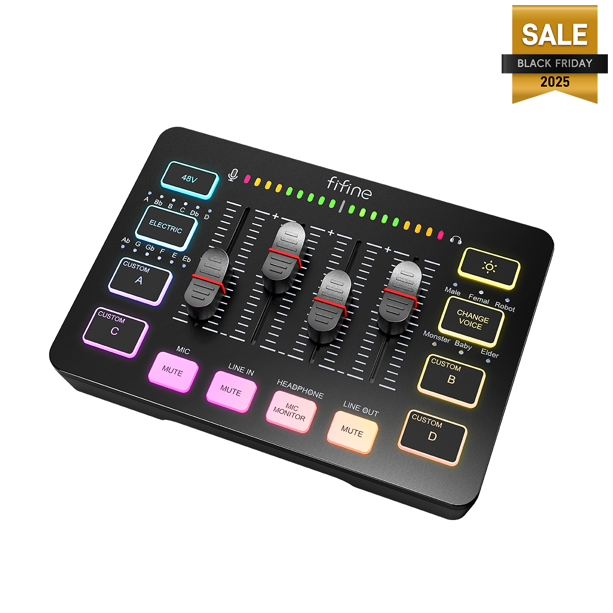 FIFINE AmpliGame SC3 USB Gaming Audio Mixer
