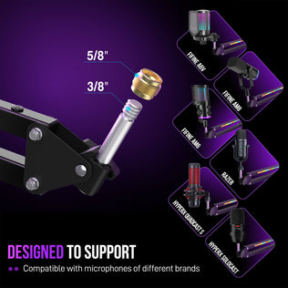 FIFINE AmpliGame BM38 RGB Microphone Boom Arm