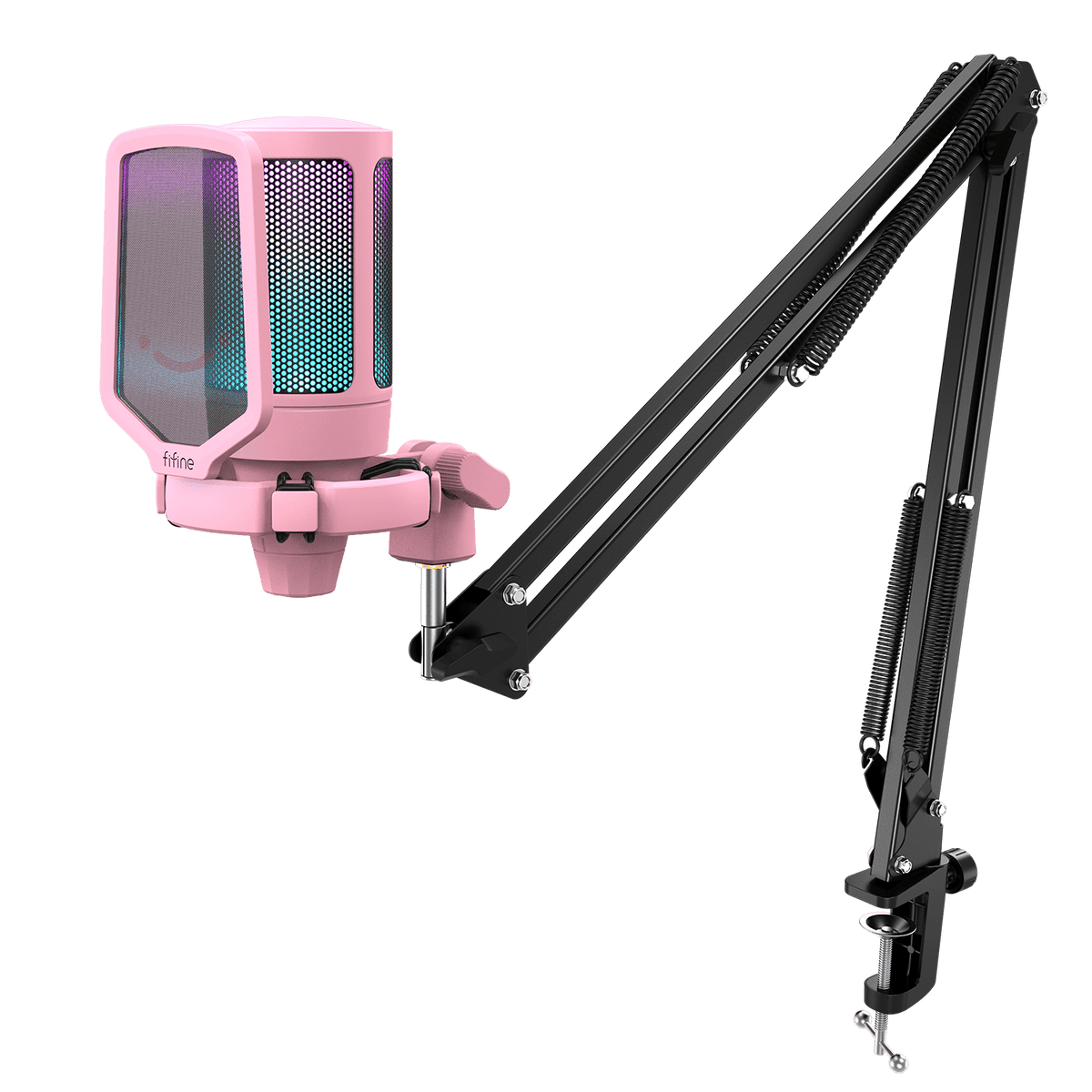 ###FIFINE A6T microphone with boom arm in pink