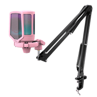 ###FIFINE A6T microphone with boom arm in pink