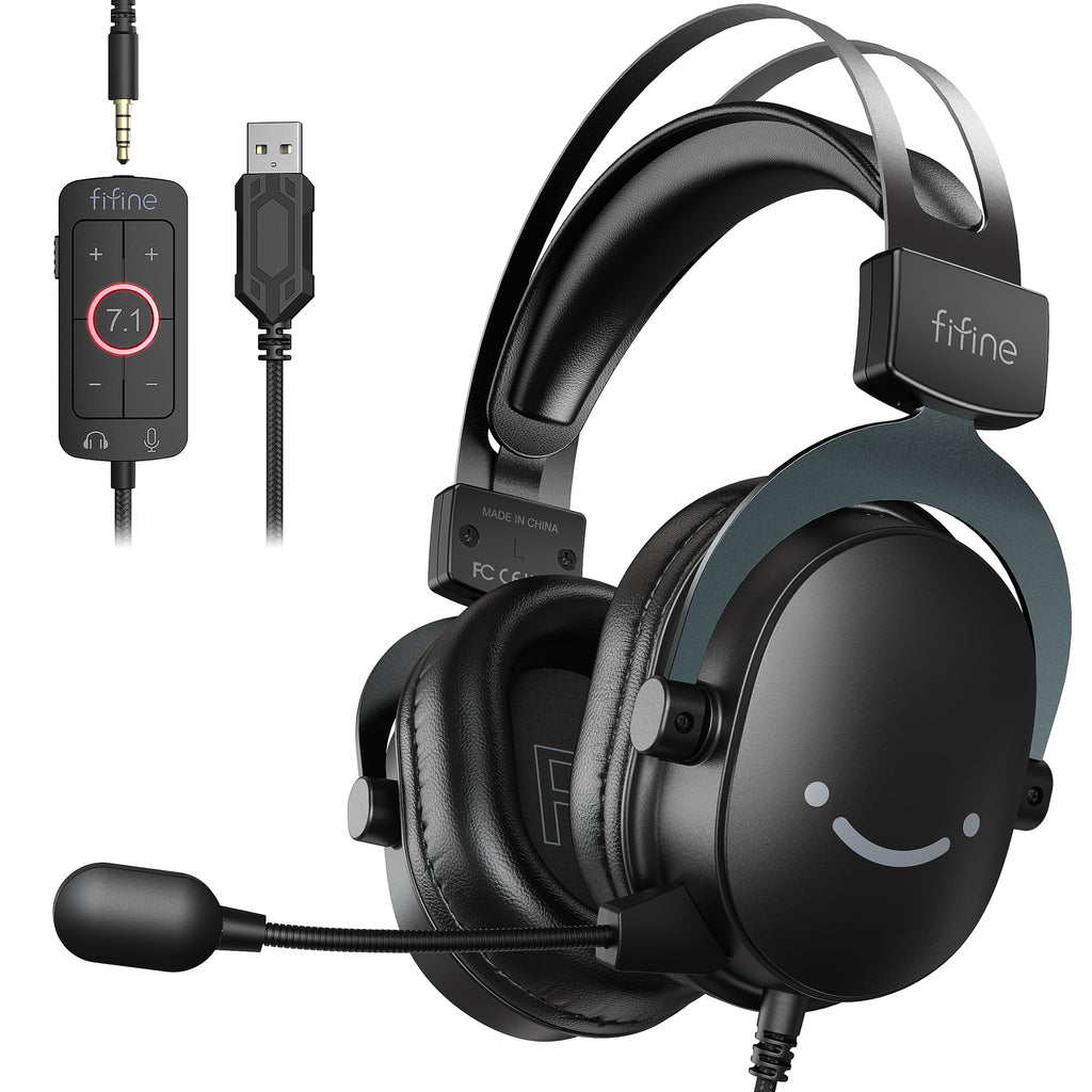 Gaming Headset with Plug Detachable USB Control Box for