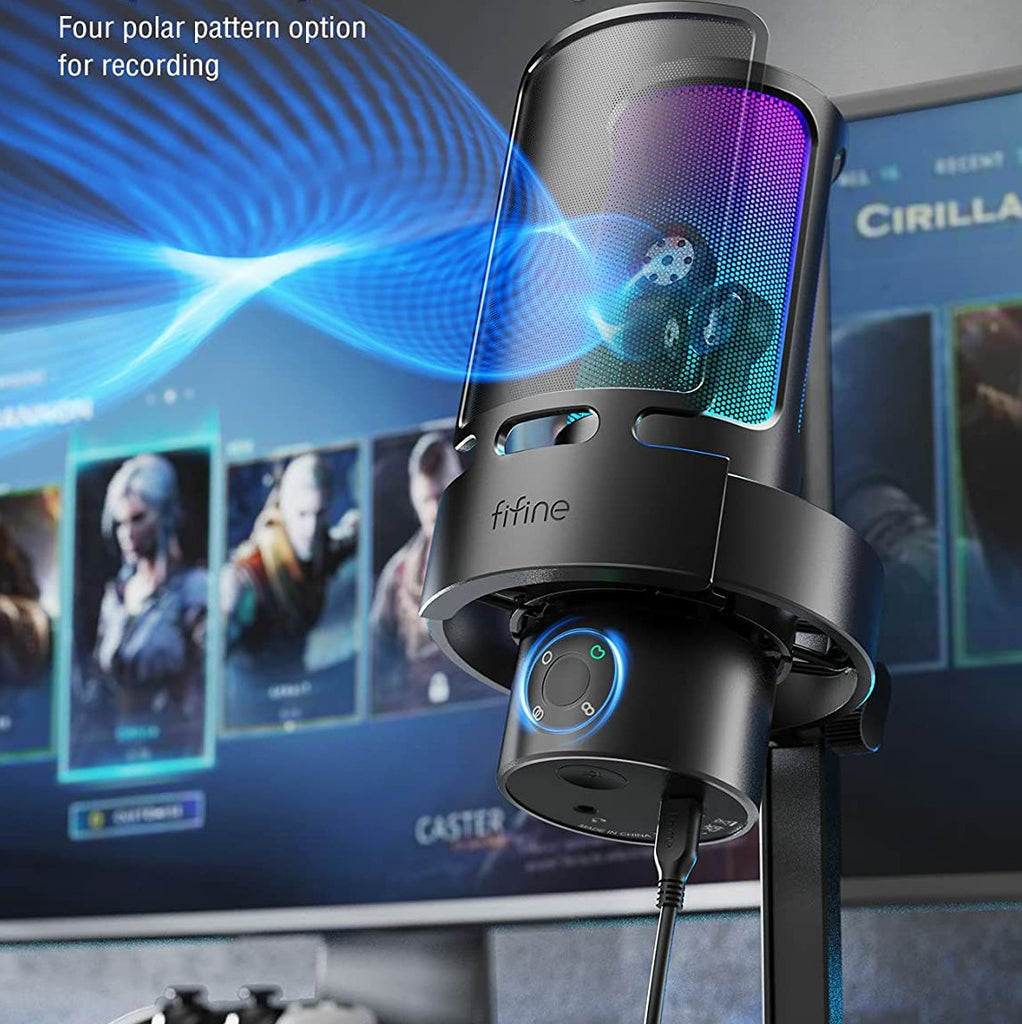 Fifine A9 Condenser RGB USB Microphone description image