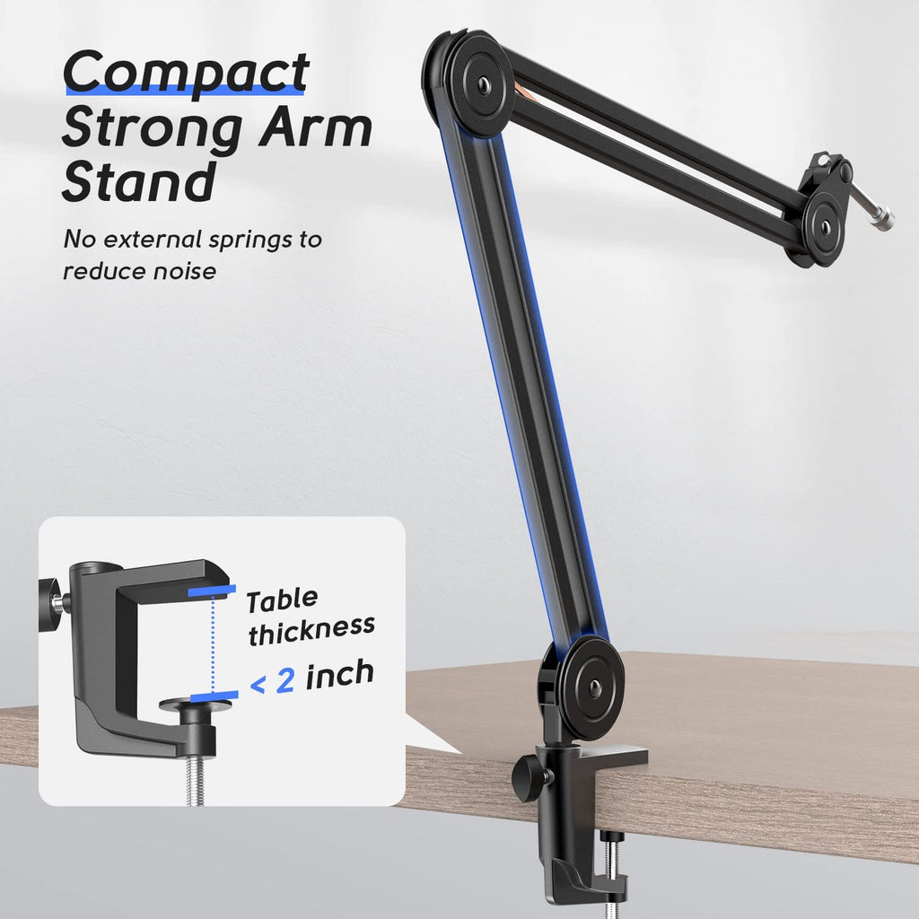 FIFINE BM88 Low-profile Microphone Arm Stand with Cable Channeling