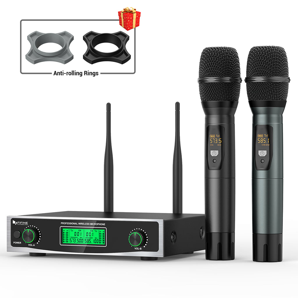 FIFINE K040 Dual Wireless Handheld Microphones System with Individual Balance XLR Output