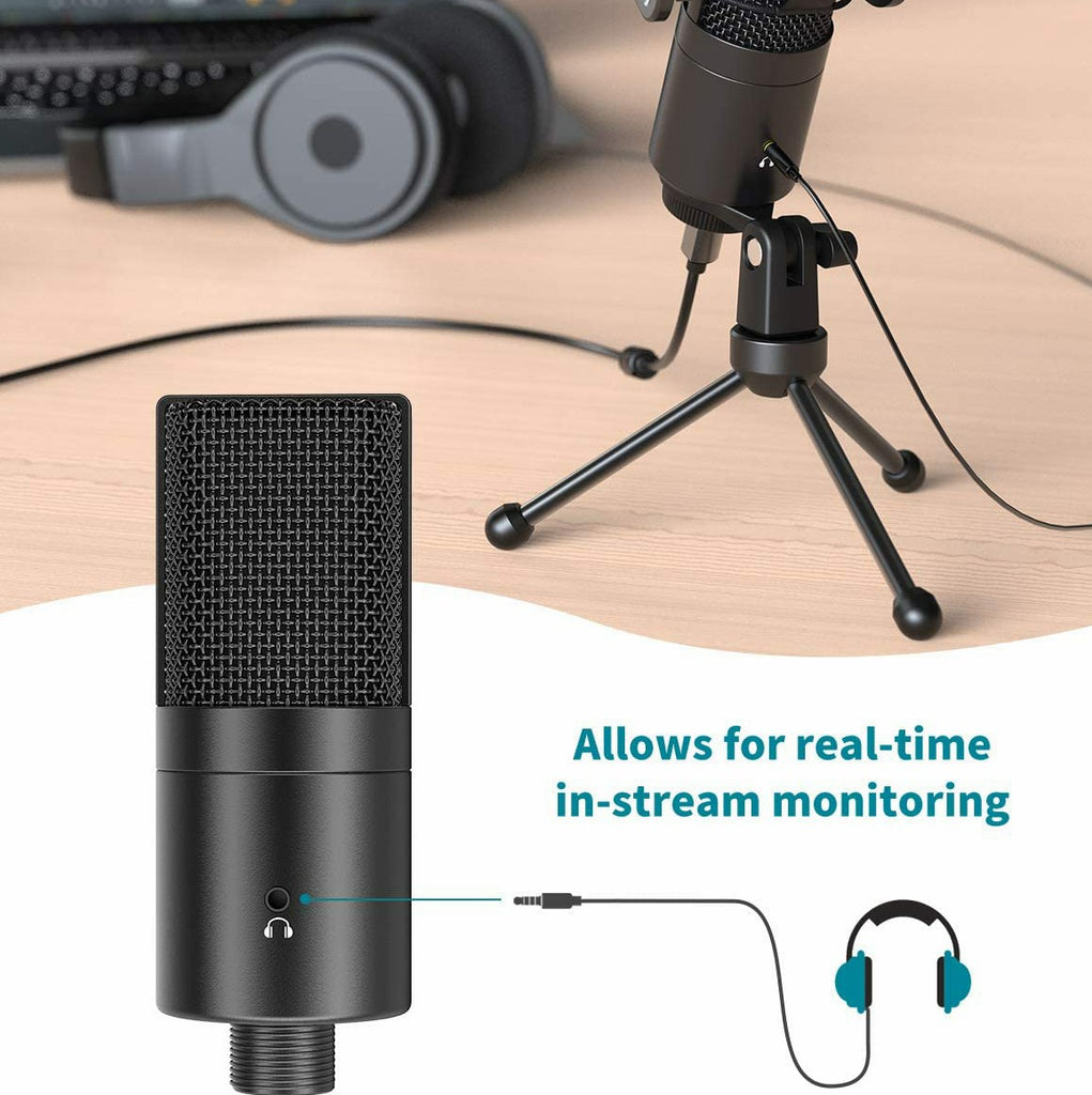 FIFINE K678 Studio USB Mic with A Live Monitoring, Gain Controls, A Mute  Button for Podcasting