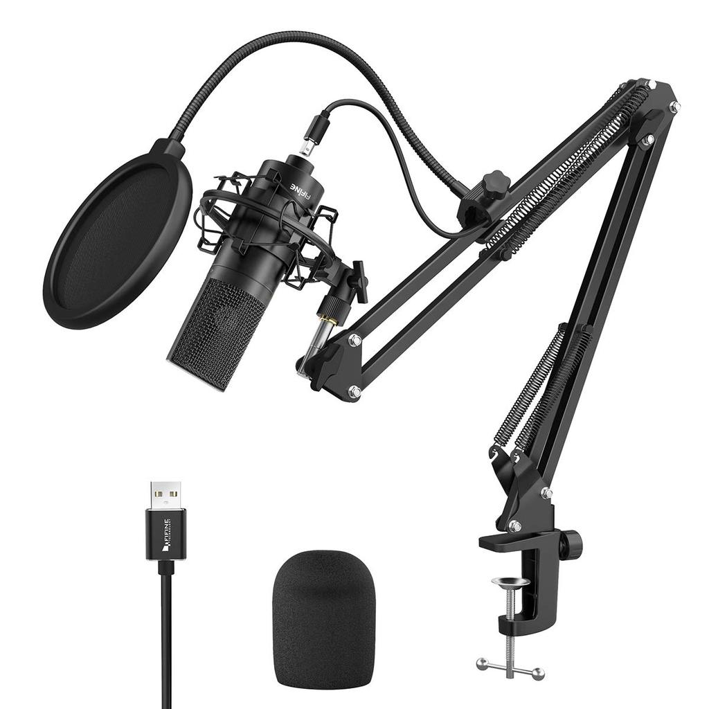 FIFINE K780A Studio USB Mic Kit with 19mm Capsule Arm Stand, Shock Mount, Pop Filter for Voiceover Podcast