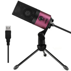 FIFINE TECHNOLOGY K669 USB Microphone with Volume Dial for Podcasting, Recording on Windows and Mac - Pink