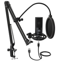 FIFINE T669 USB Condenser Microphone Kit with Boom Arm Stand