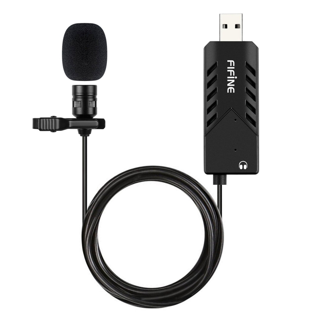 FIFINE K053 Computer USB Lapel Microphone for Skype Calls, Conferencing, Dictating and Voice-over