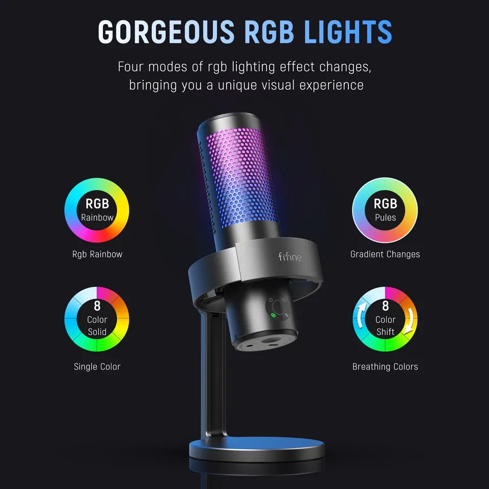 Fifine A9 Condenser RGB USB Microphone description image 2